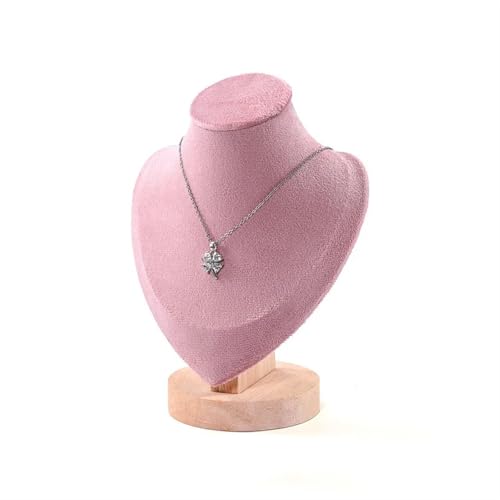 YILWPV Kettenständer Modell Büste Show Aussteller Samt Schmuck Display Halskette Anhänger Schaufensterpuppe Schmuckständer Organizer(Pink,S) von YILWPV