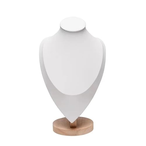 YILWPV Kettenständer Modell Büste Show Aussteller Samt Schmuck Display Halskette Anhänger Schaufensterpuppe Schmuckständer Organizer(White,L) von YILWPV