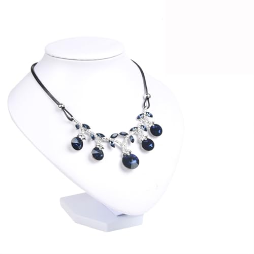 YILWPV Kettenständer PU Weißes Leder Modell Büste Show Schmuck Halskette Ohrring Display Anhänger Schaufensterpuppe Schmuckständer Organizer(H20cm) von YILWPV