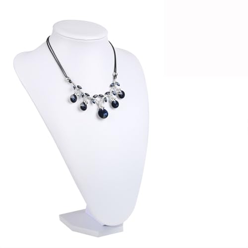 YILWPV Kettenständer PU Weißes Leder Modell Büste Show Schmuck Halskette Ohrring Display Anhänger Schaufensterpuppe Schmuckständer Organizer(H36cm) von YILWPV