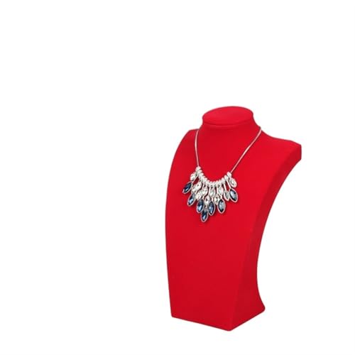 YILWPV Kettenständer Roter Samt-Schaufensterpuppen-Regal mit Halskette, Anhänger, Kette, Schmuckständer, Halter, for Dekorieren von Armbändern, Schmuckständer(H20cm) von YILWPV