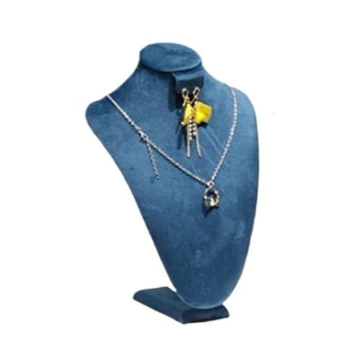 YILWPV Kettenständer Schmuckständer-Organizer, seidiger Samt, Schmuck-Display, Halskette, Anhänger, Schaufensterpuppe, Modell, Büste, Aussteller anzeigen(Blue,M) von YILWPV