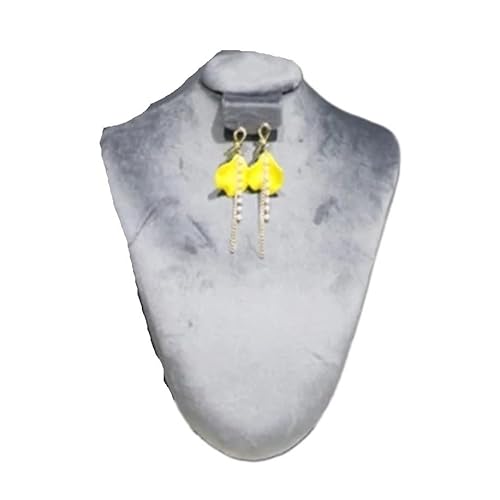 YILWPV Kettenständer Schmuckständer-Organizer, seidiger Samt, Schmuck-Display, Halskette, Anhänger, Schaufensterpuppe, Modell, Büste, Aussteller anzeigen(Gray,M) von YILWPV