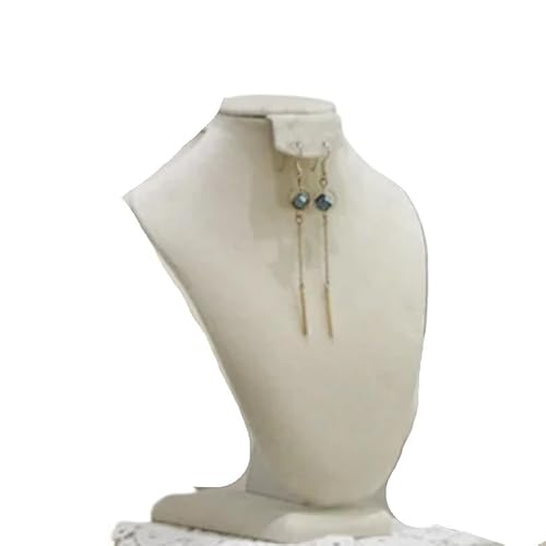 YILWPV Kettenständer Schmuckständer-Organizer, seidiger Samt, Schmuck-Display, Halskette, Anhänger, Schaufensterpuppe, Modell, Büste, Aussteller anzeigen(Milk,XS) von YILWPV