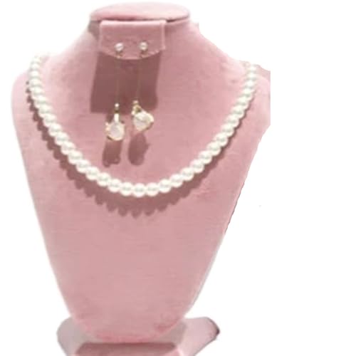YILWPV Kettenständer Schmuckständer-Organizer, seidiger Samt, Schmuck-Display, Halskette, Anhänger, Schaufensterpuppe, Modell, Büste, Aussteller anzeigen(Pink,L) von YILWPV