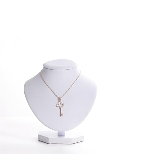 YILWPV Kettenständer Weißer PU-Modellbüste-Show-Aussteller-Samt-Schmuck-Display-Halsketten-Anhänger-Mannequin-Schmuckständer(Height 15CM) von YILWPV