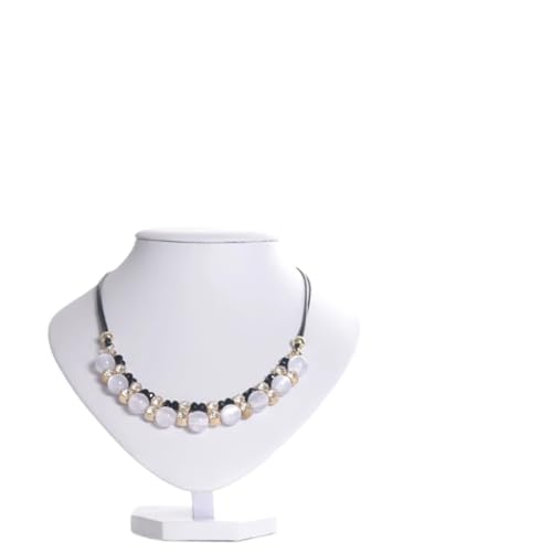 YILWPV Kettenständer Weißer PU-Modellbüste-Show-Aussteller-Samt-Schmuck-Display-Halsketten-Anhänger-Mannequin-Schmuckständer(Height 20CM) von YILWPV