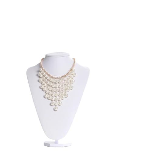YILWPV Kettenständer Weißer PU-Modellbüste-Show-Aussteller-Samt-Schmuck-Display-Halsketten-Anhänger-Mannequin-Schmuckständer(Height 36cm) von YILWPV