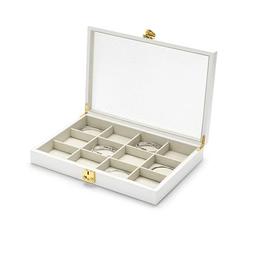 YILWPV Schmuckkästchen Schmuck-Aufbewahrungsbox, Organizer, PU-Leder, Schmuckschatulle, Ring- und Halsketten-Organizer, Aufbewahrungsbox(White 2) von YILWPV