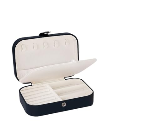 YILWPV Schmuckkästchen Tragbare Schmuckschatulle, Schmuck-Organizer, Display, Reise-Schmucketui, Boxen, Knopf, Leder, Aufbewahrung, Reißverschluss, Juweliere(Black) von YILWPV