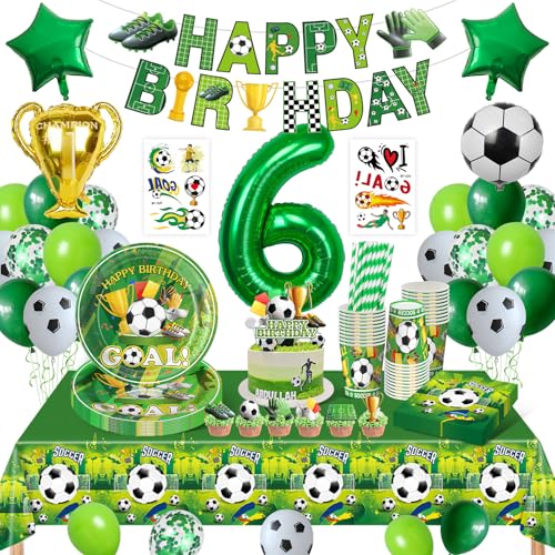 Fußball Party Deko Set für Kindergeburtstag, 6 Jahre von YIMAKJ