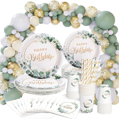 Partygeschirr Set, Geburtstag Party Geschirr, Pappteller Kindergeburtstag mit Luftballons Tischdecken Tassen Strohhalme Servietten für Geburtstagsdeko Mädchen Jungen Partys 16 Gäste Partygeschirr Set, Geburtstag Party Geschirr, Pappteller Kindergeburtstag mit Luftballons Tischdecken Tassen Strohhalme Servietten für Geburtstagsdeko Mädchen Jungen Partys 16 Gäste von YIMAKJ
