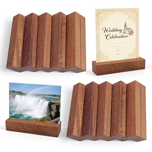 YIMETOP 10 Stück Kartenhalter Holz, Ebenholz Ständer als Tischkartenhalter, Menükartenhalter, Fotohalter, Postkartenhalter, Preisschilder Aufsteller, für Hochzeiten, Restaurants, Bankette und Partys YIMETOP 10 Stück Kartenhalter Holz, Ebenholz Ständer als Tischkartenhalter, Menükartenhalter, Fotohalter, Postkartenhalter, Preisschilder Aufsteller, für Hochzeiten, Restaurants, Bankette und Partys von YIMETOP