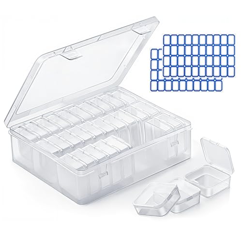 YIMETOP 30 Stück Transparente Aufbewahrungsboxen 5,5x5,5cm - Klappdeckel für Kleinteile, Perlen, Schmuck & Schrauben, Kunststoff Sortierboxen YIMETOP 30 Stück Transparente Aufbewahrungsboxen 5,5x5,5cm - Klappdeckel für Kleinteile, Perlen, Schmuck & Schrauben, Kunststoff Sortierboxen von YIMETOP