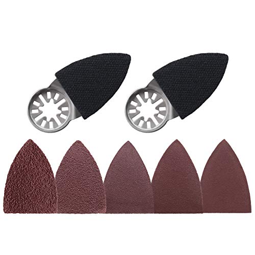 YINETTECH 52Pcs Oszillierende Multitool Finger Schleifpads Zubehör Kit 52x37x7mm Dreieckige Finger Schleifpads & Schleifpapier Universelle Schnittstelle YINETTECH 52Pcs Oszillierende Multitool Finger Schleifpads Zubehör Kit 52x37x7mm Dreieckige Finger Schleifpads & Schleifpapier Universelle Schnittstelle von YINETTECH