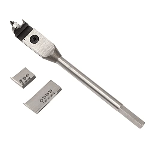 YINETTECH Expansive Flachbohrer, für Holzbearbeitung, verstellbar, 22-76 mm YINETTECH Expansive Flachbohrer, für Holzbearbeitung, verstellbar, 22-76 mm von YINETTECH