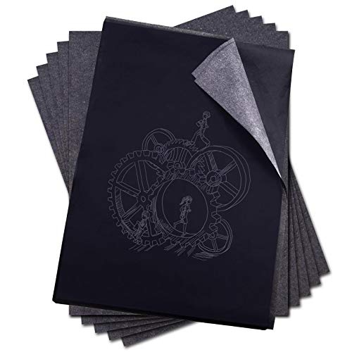 YINETTECH 100 Blatt schwarzes Kohlepapier zum Zeichnen, Transferpapier, A4, Zeichnen, Skizzieren, Leinwand, Holzkunst-Oberflächen von YINETTECH