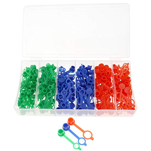 YINETTECH 180 Stück 3 Farben Rot Grün Blau Fett Nippel Deckel Sortiment Set mit transparenter Kunststoffbox von YINETTECH