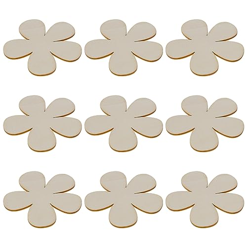 YINETTECH 30 Stück Blanko-Holzspäne in Blumenform, Holzblumen, hängende Dekorationen, florale Holzscheiben, Zubehör für Heimwerker, Basteln, Heimdekor-Set B YINETTECH 30 Stück Blanko-Holzspäne in Blumenform, Holzblumen, hängende Dekorationen, florale Holzscheiben, Zubehör für Heimwerker, Basteln, Heimdekor-Set B von YINETTECH