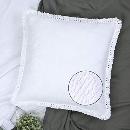YINFUNG Weißer Euro-Kissenbezug, 26 x 26 cm, gesteppt, strukturiert, Matelasse, Fransen, Boho, europäische Kissenbezüge, Baumwollgarn, gefärbt, dekorativ, groß, marokkanisch YINFUNG Weißer Euro-Kissenbezug, 26 x 26 cm, gesteppt, strukturiert, Matelasse, Fransen, Boho, europäische Kissenbezüge, Baumwollgarn, gefärbt, dekorativ, groß, marokkanisch von YINFUNG