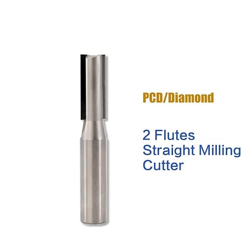 1 Stück zweischneidiger Diamant gerader PCD-Schaftfräser 2 Flöten Fräser for CNC-Fräsmaschine Möbel Holzbearbeitungswerkzeug (Size : 12.7x12xH25mm) von YINGDLEB