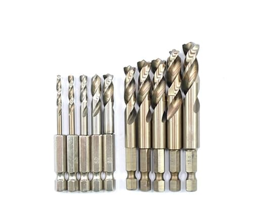 10 Stück 2 mm-13 mm M35 HSSCO Kobaltbohrer HSS Twist Hex Schnellwechsel Pilot Point Bohrer for Edelstahl (Size : 2mm 10pcs) von YINGDLEB