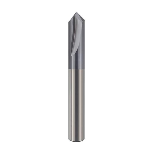 CNC-Werkzeug mit hoher Härte, verschleißfestem 90-Grad-2-Blatt-Wolframstahl-Fasmesser, scharfer Vollschleif-Spiralwinkel (Size : D12) von YINGDLEB