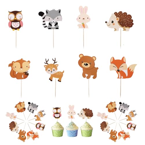 24 Stück Waldtiere Kuchendekoration Tortendeko Waldtiere Kuchen Tortendekoration für Geburtstag Kindergeburtstag Party Cake Topper 24 Stück Waldtiere Kuchendekoration Tortendeko Waldtiere Kuchen Tortendekoration für Geburtstag Kindergeburtstag Party Cake Topper von YINGLUOEU