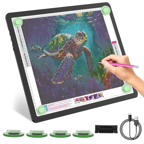 YINGWOND Leuchttisch A3 Wiederaufladbar für Diamant Malerei Licht-Pad mit Seitliche Tasten & magnetischen 5600LUX Ultraheller diamond painting Zubehör Kabelloses Licht-Box (A3-Wiederaufladbar-Schwarz) YINGWOND Leuchttisch A3 Wiederaufladbar für Diamant Malerei Licht-Pad mit Seitliche Tasten & magnetischen 5600LUX Ultraheller diamond painting Zubehör Kabelloses Licht-Box (A3-Wiederaufladbar-Schwarz) von YINGWOND