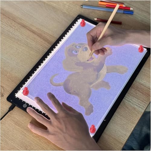 YINGWOND Leuchttisch A4 Magnetisch Diamond Painting Lichtplatte Typ-C Stromkabel Licht Pad Stufenlos Dimmbar Helligkeit Lightpad für Diamond Painting von YINGWOND