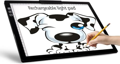 YINGWOND Leuchttisch A4 Wiederaufladbar, Tragbare Kabellos LED Leuchttisch mit Integrierter Ständer und Obere Klemme, Stufenlos Dimmbar, 6 Helligkeitsstufen zum Diamond Painting Zeichnung Skizzierung YINGWOND Leuchttisch A4 Wiederaufladbar, Tragbare Kabellos LED Leuchttisch mit Integrierter Ständer und Obere Klemme, Stufenlos Dimmbar, 6 Helligkeitsstufen zum Diamond Painting Zeichnung Skizzierung von YINGWOND