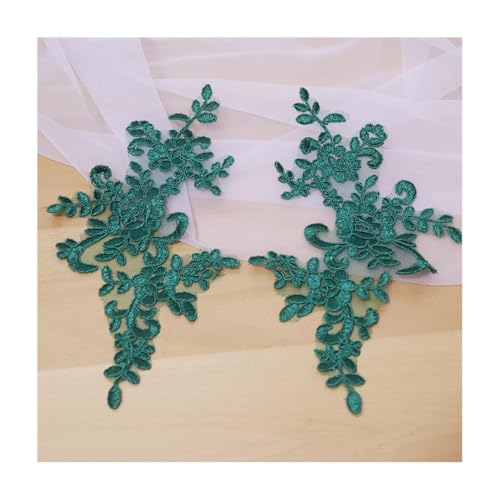 10–20 Stück Spitzenbesatz-Applikation For Hochzeitskleider, DIY-Haar-Accessoire For Die Braut, 19 Farben, 25 X 12 Cm, For Nähen Von Dekorationen(Green,20PCS) von YINLUCK