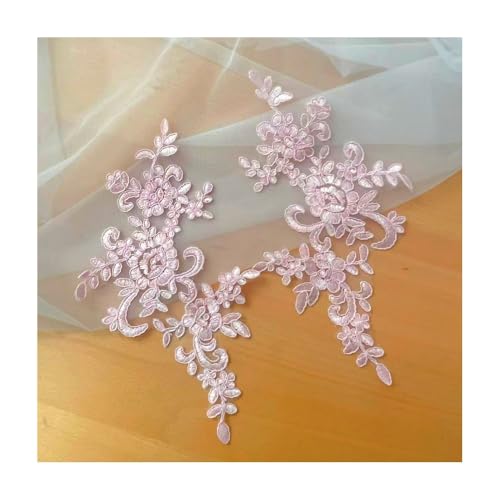 10–20 Stück Spitzenbesatz-Applikation For Hochzeitskleider, DIY-Haar-Accessoire For Die Braut, 19 Farben, 25 X 12 Cm, For Nähen Von Dekorationen(Pink,20PCS) von YINLUCK