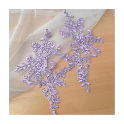 10–20 Stück Spitzenbesatz-Applikation For Hochzeitskleider, DIY-Haar-Accessoire For Die Braut, 19 Farben, 25 X 12 Cm, For Nähen Von Dekorationen(Purple,10PCS) von YINLUCK