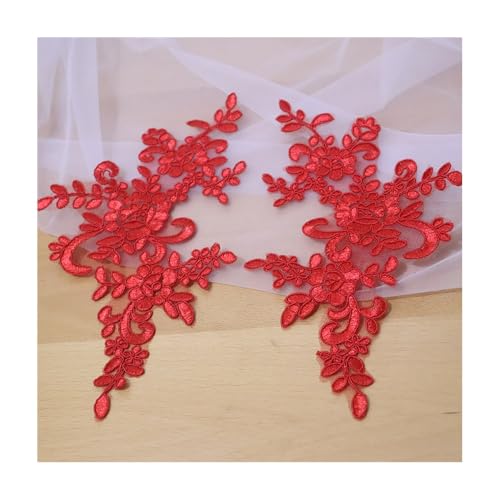 10–20 Stück Spitzenbesatz-Applikation For Hochzeitskleider, DIY-Haar-Accessoire For Die Braut, 19 Farben, 25 X 12 Cm, For Nähen Von Dekorationen(Red,10PCS) von YINLUCK