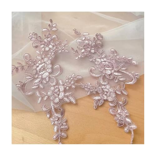 10–20 Stück Spitzenbesatz-Applikation For Hochzeitskleider, DIY-Haar-Accessoire For Die Braut, 19 Farben, 25 X 12 Cm, For Nähen Von Dekorationen(Red bean,20PCS) von YINLUCK