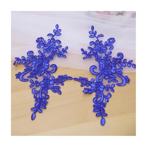 10–20 Stück Spitzenbesatz-Applikation For Hochzeitskleider, DIY-Haar-Accessoire For Die Braut, 19 Farben, 25 X 12 Cm, For Nähen Von Dekorationen(Royal blue,10PCS) von YINLUCK