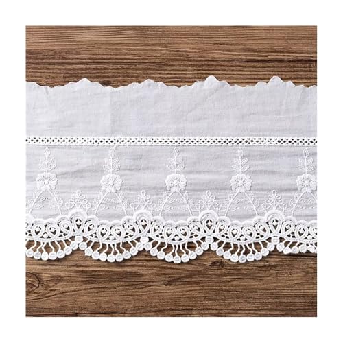 15 Cm Breiter Spitzenbesatz Aus Baumwolle – Cremefarbener Stoff For Manschetten, Rocksaum, Nähzubehör For Kleidung (1 Yard) von YINLUCK