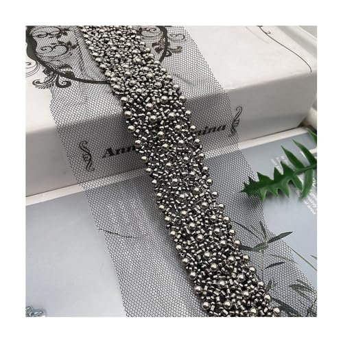 180 Cm Schwarzes, Weißes Spitzenband Mit Perlenbesatz For Brautkleider, Kleidung, Gürtel – 9 Farben, 3 Cm Breite, Handgefertigtes, Elegantes Nähmaterial(Style5) von YINLUCK