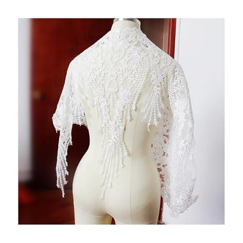 3 Yards Paillettenbordüre, Spitzenbesatz, 60 Cm Breite Bestickte Brautspitze For Hochzeitskleid, Tischdecke, Selbstgemachten Kopfschmuck, Haarschmuck (mehrere Farben)(White) von YINLUCK