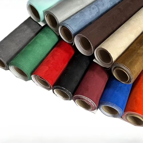 Selbstklebender Wildlederstoff (50 X 140 Cm) – Mehrfarbiges Klebeleder For Autoinnenausstattung, Heimdekoration, Heimwerkerprojekte (0,6 Mm, 1 Rolle)(Dark Silvery) von YINLUCK