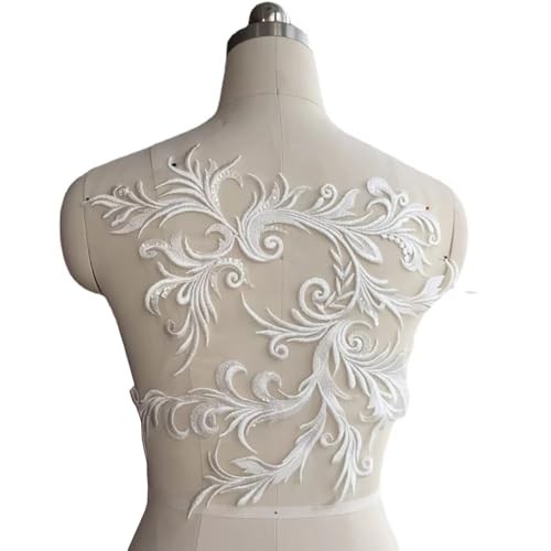 Weiße Spitzenapplikation For Brautkleider, 32 X 40 Cm, Cremefarbene Polyester-Stickspitze Mit Paillettenmotiv, DIY-Brautkleidbesatz Zur Dekoration Des Brautkleids Weiße Spitzenapplikation For Brautkleider, 32 X 40 Cm, Cremefarbene Polyester-Stickspitze Mit Paillettenmotiv, DIY-Brautkleidbesatz Zur Dekoration Des Brautkleids von YINLUCK