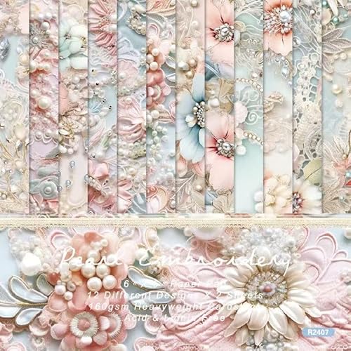 Papierblöcke mit Perlenblumen, Meereslebewesen, Papierhandwerk für DIY-Alben, Sammelalben, Grußkarten, Hintergrund, 24 Stück Papierblöcke mit Perlenblumen, Meereslebewesen, Papierhandwerk für DIY-Alben, Sammelalben, Grußkarten, Hintergrund, 24 Stück von YINSMALLQI