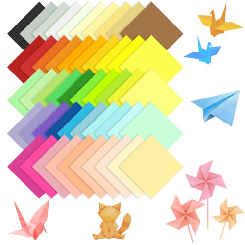 Origami-Papier, 50 Farben, 200 Blatt, 15,2 x 15,2 cm, doppelseitiges Farbpapier für Kunst- und Bastelprojekte von YINUOYOUJIA