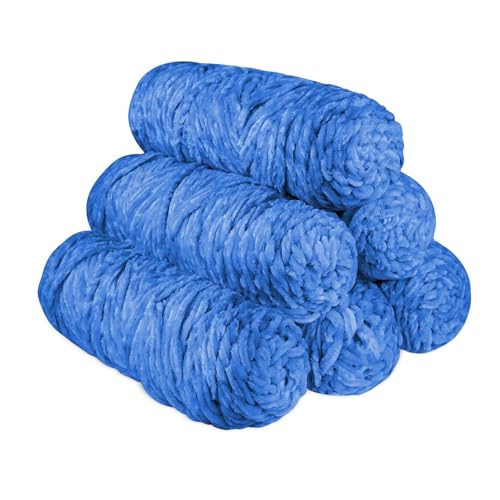 YINVA Chenille Wolle zum Häkeln 600g(6pcs×100g) Chenille Wolle Flauschige Wolle Velvet Weiche Plüschwolle Häkelwolle für Anfänger Dicke Wolle Zum Stricken-Blau von YINVA