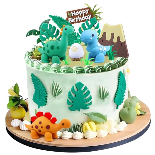 16 Stück Cartoon weiches Vinyl Dinosaurier Kuchen Dekorationen, Jungen Geburtstag Party, weiches Vinyl Backen Kuchen Dekoration Ornament, Baby Dusche Dinosaurier Thema Party Supplies 16 Stück Cartoon weiches Vinyl Dinosaurier Kuchen Dekorationen, Jungen Geburtstag Party, weiches Vinyl Backen Kuchen Dekoration Ornament, Baby Dusche Dinosaurier Thema Party Supplies von YINcrinx