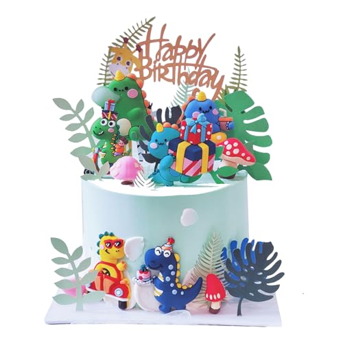 20 Stück Fondant Dinosaurier-Kuchendekoration, niedliche Dinosaurier-Geburtstagsparty, Jurassic Forest Party-Kuchen-Zubehör-Set, Kindergeburtstag-Kuchendekoration, Kucheneinlagen 20 Stück Fondant Dinosaurier-Kuchendekoration, niedliche Dinosaurier-Geburtstagsparty, Jurassic Forest Party-Kuchen-Zubehör-Set, Kindergeburtstag-Kuchendekoration, Kucheneinlagen von YINcrinx