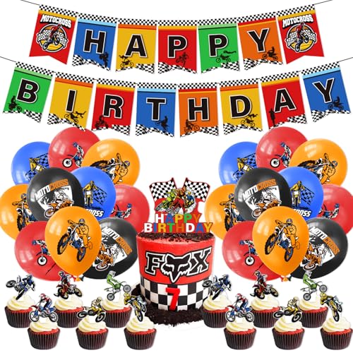 36PCS Motocross Thema Geburtstag Party Dekoration, Motorrad-Thema Ballon-Set, alles Gute zum Geburtstag Banner Geburtstagstorte Dekoration, DIY Kuchen Geburtstagsparty, Party-Dekoration 36PCS Motocross Thema Geburtstag Party Dekoration, Motorrad-Thema Ballon-Set, alles Gute zum Geburtstag Banner Geburtstagstorte Dekoration, DIY Kuchen Geburtstagsparty, Party-Dekoration von YINcrinx