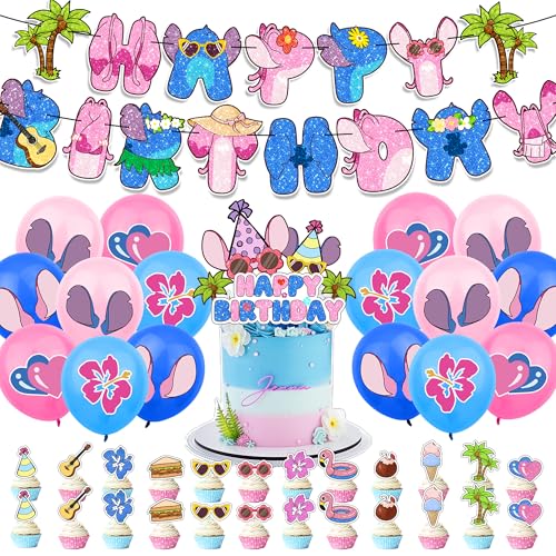 42-teiliges Set mit Gitarren- und Hawaii-Musik-Motiven für Geburtstagsdekorationen, Strand-Motiv-Banner, Kuchen-Dekorationen und Luftballons, Dekorationen für Kindergeburtstagsfeiern 42-teiliges Set mit Gitarren- und Hawaii-Musik-Motiven für Geburtstagsdekorationen, Strand-Motiv-Banner, Kuchen-Dekorationen und Luftballons, Dekorationen für Kindergeburtstagsfeiern von YINcrinx