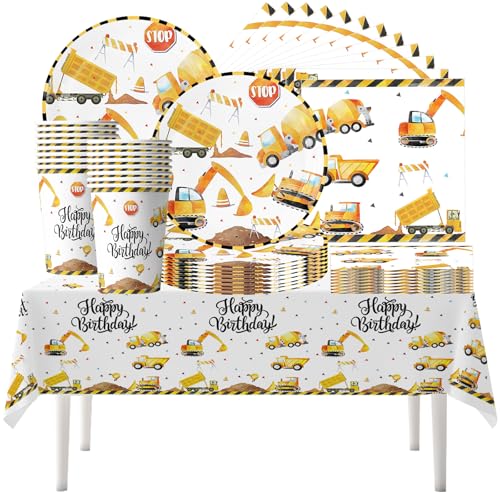 61 Stück Baufahrzeug Bagger Geburtstag Partygeschirr, Kindergeburtstag, Baufahrzeug Bagger Thema Dekorationen, Jungen Geburtstag Party Geschirr, serviert 20 Personen 61 Stück Baufahrzeug Bagger Geburtstag Partygeschirr, Kindergeburtstag, Baufahrzeug Bagger Thema Dekorationen, Jungen Geburtstag Party Geschirr, serviert 20 Personen von YINcrinx